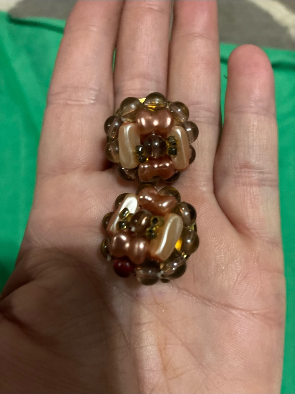 Brown Glass Bead Cluster Earrings - Women’s Fashion Jewelry
